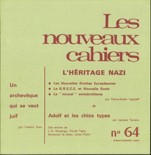 Les Nouveaux Cahiers N°064 (Printemps  1981)